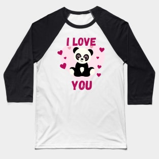 Pink I love you panda Baseball T-Shirt